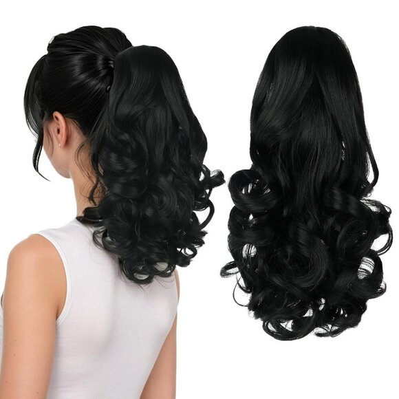 Clip on Ponytail Extension Curly Wavy Synthetic 12\